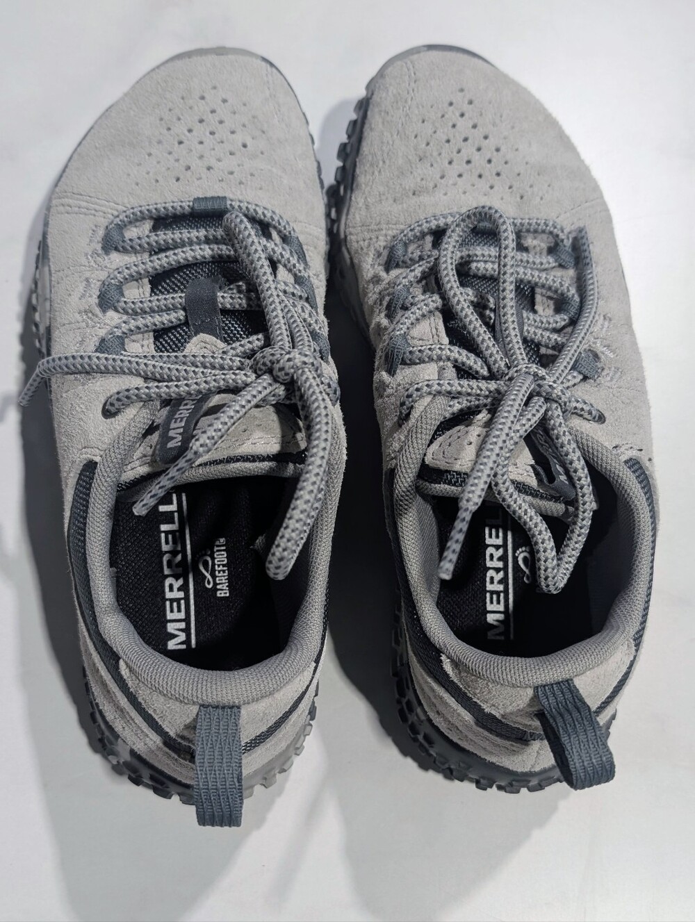 Merrell Women’s Light Gray Suede Trail Sneakers